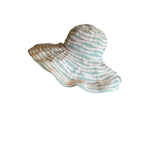 UV Skinz Sun Hat Aqua Stripe Wide Brim One Size Lightweight UPF Protection - Picture 1 of 5